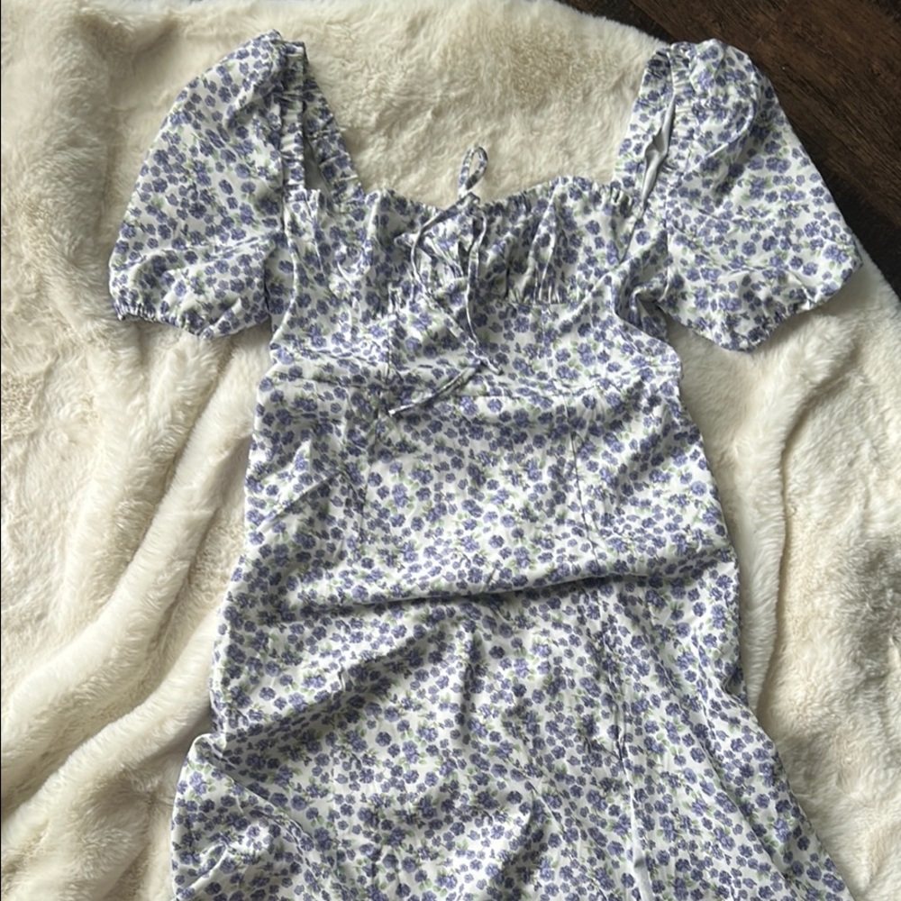 Cider Purple and White Patterned Dress
